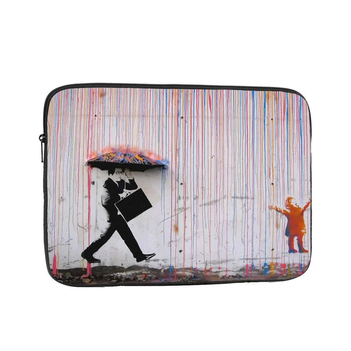 

Laptop Notebook Bag Case Banksy Umbrella Rainbow Happy Girl Computer Bag Sleeve 12" 13" 15" 17" Shockproof Case Bag