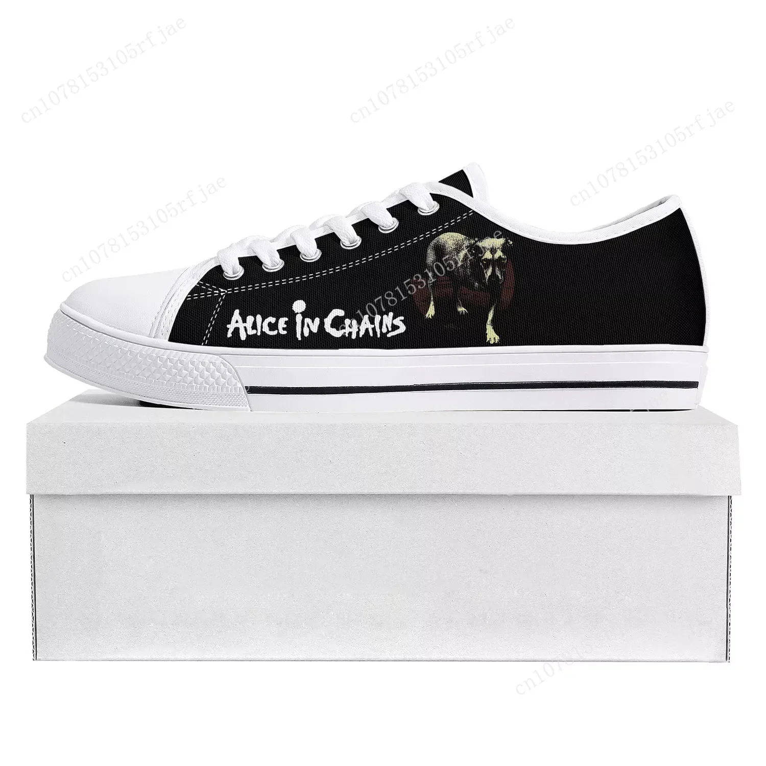 Alice In Chains Metal Rock Band Pop Low Top High Quality Sneakers Mens Womens Teenager Canvas Sneaker Couple Shoes Custom Shoe