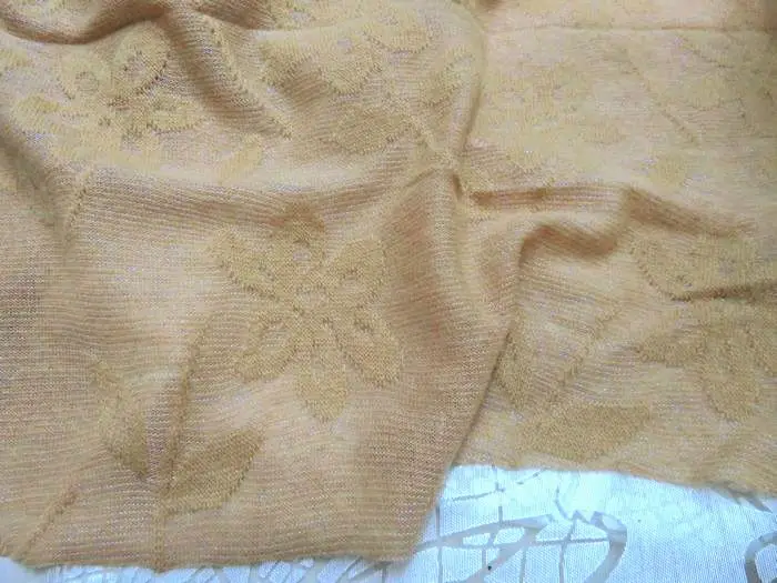 Fabric Wide 130cm Knitted Wool Material Spring and Autumn New Product Apricot Camel Bottom Natural Petals Jacquard DIY Jacket1Pc