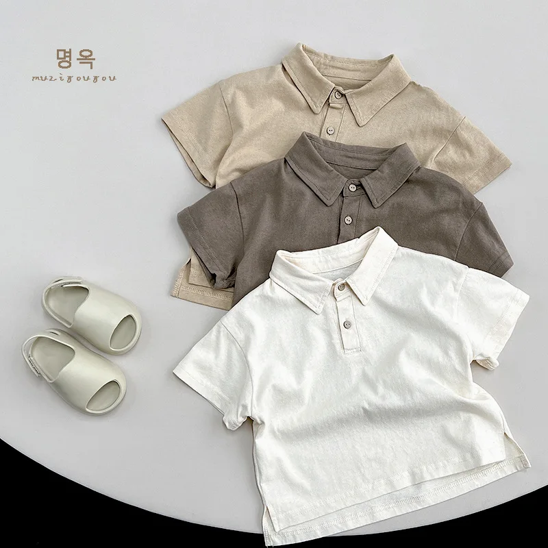 

Children Cotton Short-sleeved T-shirt Boys Shirt Summer Girls Korean Style All Matching Shirt Children Simple Shirt Top