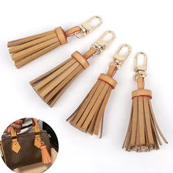 Tanned Leather Tassel Mini Tassel Bag Charm For Women Handbags Clutch Pouch Purse Key Chain Ring Accessories