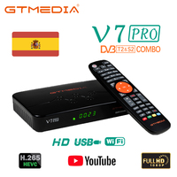 GTMEDIA V7 PRO Satellite Receiver DVB-S2/S2X/T2 HEVC 10bit/AVS+  BISS/PowerVu/DRE Spanish warehouse inventory Support wholesale