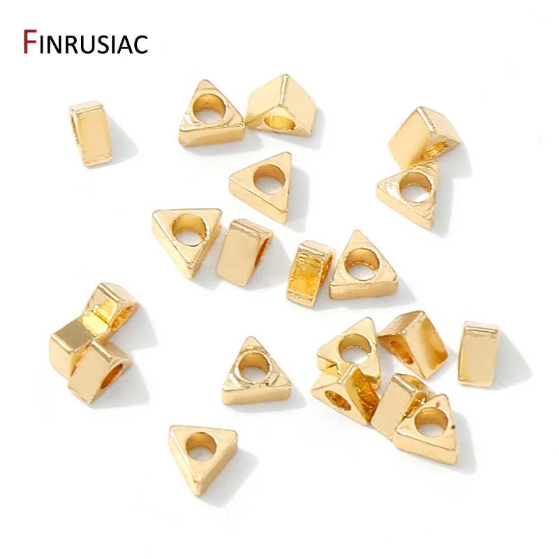 14K مطلية بالذهب النحاس 3 مللي متر خزر عازل ، الخرز فاصل ، المعادن الثلاثي فضفاض الخرز ل قلادة سوار ذاتي الصنع صنع الملحقات