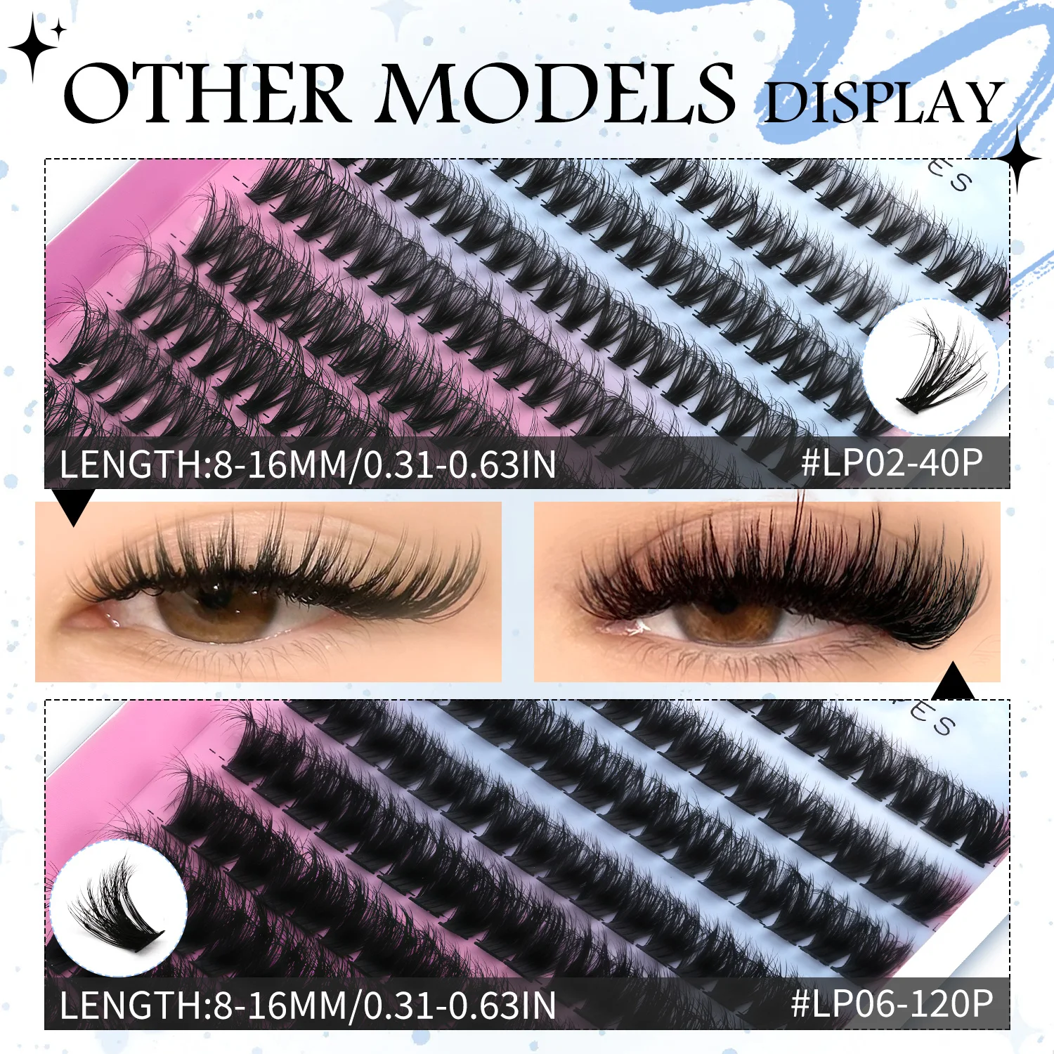 Veltrinay جلدة مجموعات 8-16 مللي متر ثلاثية الأبعاد العنقودية جلدة نظرة طبيعية مختلطة لتقوم بها بنفسك رمش تمديد حجم الرموش الفردية ماكياج