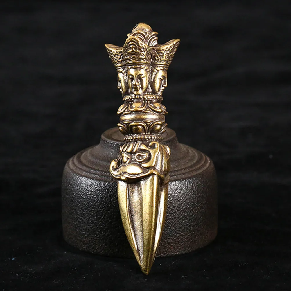 Brass Vintage Vajra Pestle Decor Style Exquisite Indoor Desktop Adornment Unique Tabletop Ornament Vajra Pestle Decor