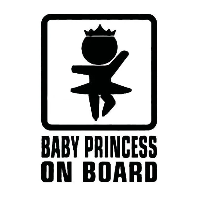 

Baby Car Princess Personality Warning Car Sticker Creative Fashion Jewelry Car Decal Waterproof Sunscreen Black/White,16cm*11cm