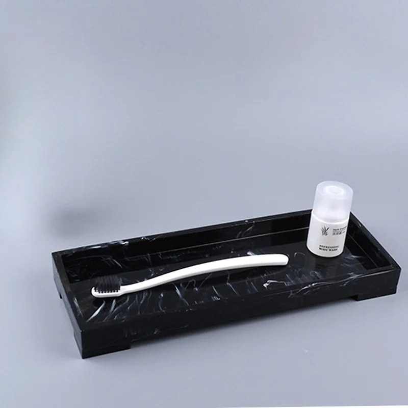 【Natural】Creative marble-patterned tray square jewelry storage toiletries tray