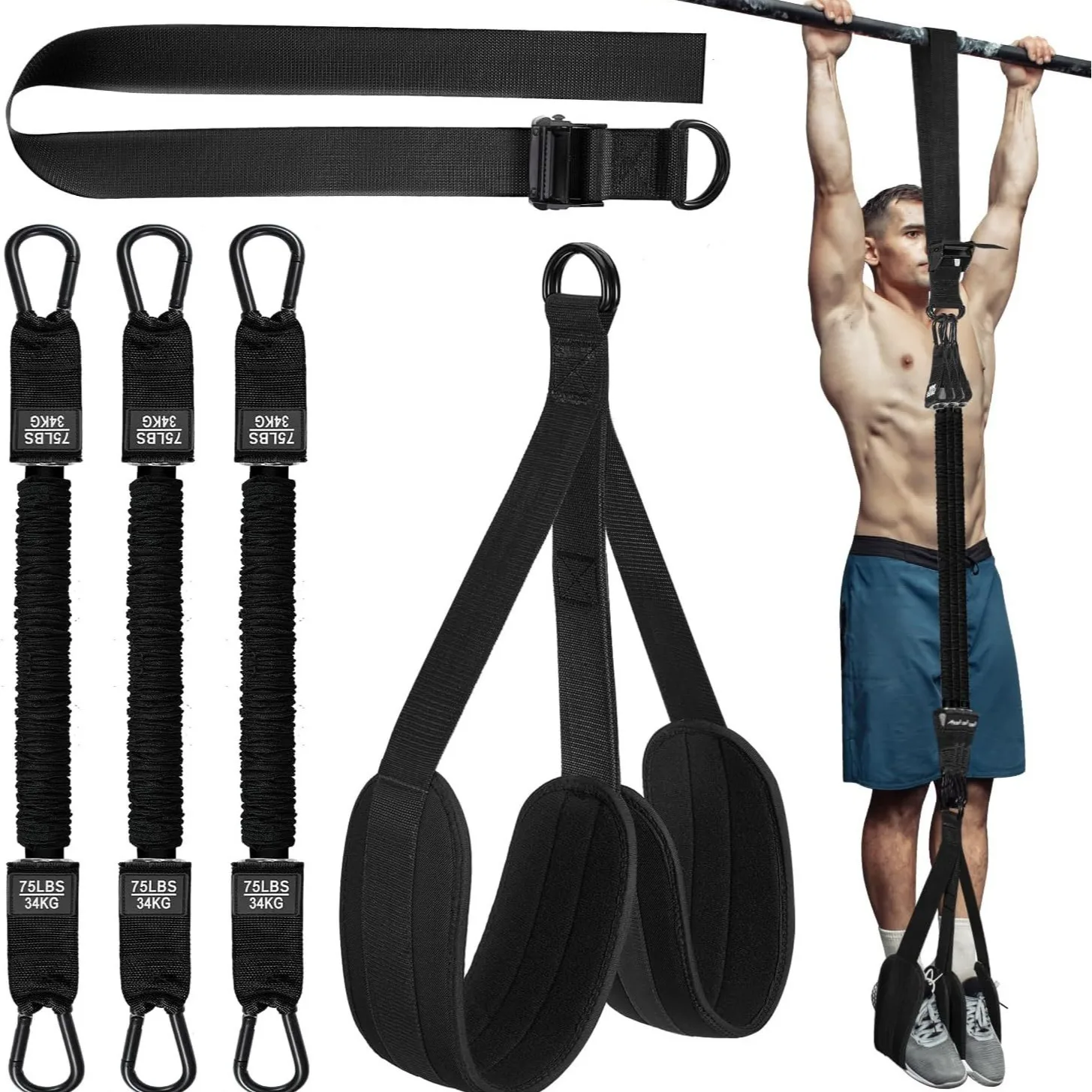 

Best Selling Weight Adjustable Pull Up Bands Heavy Duty Resistance Band pull up assist band set