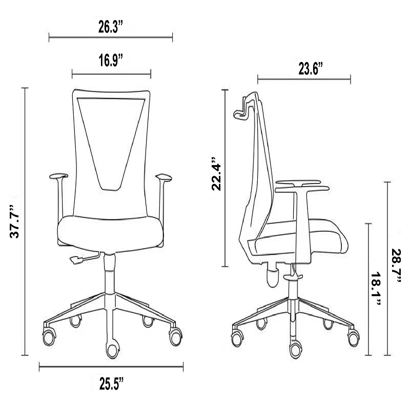 Cox Office Chair, Nylon Base Black, Fixed Armrest -Black / Smoke On-Site