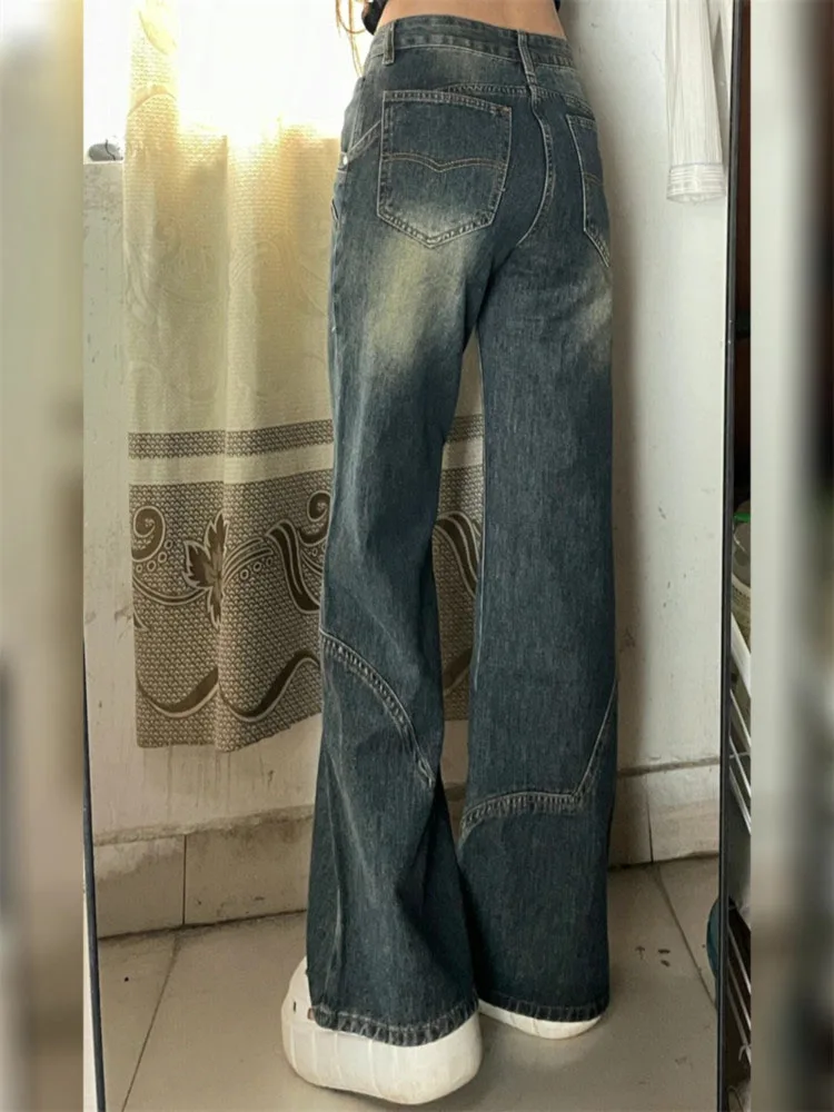 

Джинсы-колокольчики с высокой талией, прямые джинсы, женские свободные брюки больших размеров, повседневные джинсовые брюки, весна-осень, груша, тело