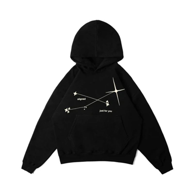 

Harajuku Aesthetics Vintage Gothic Geometric Printing Hoodies Men Women Streetwear Loose Autumn Winter Y2K Top Hoodies