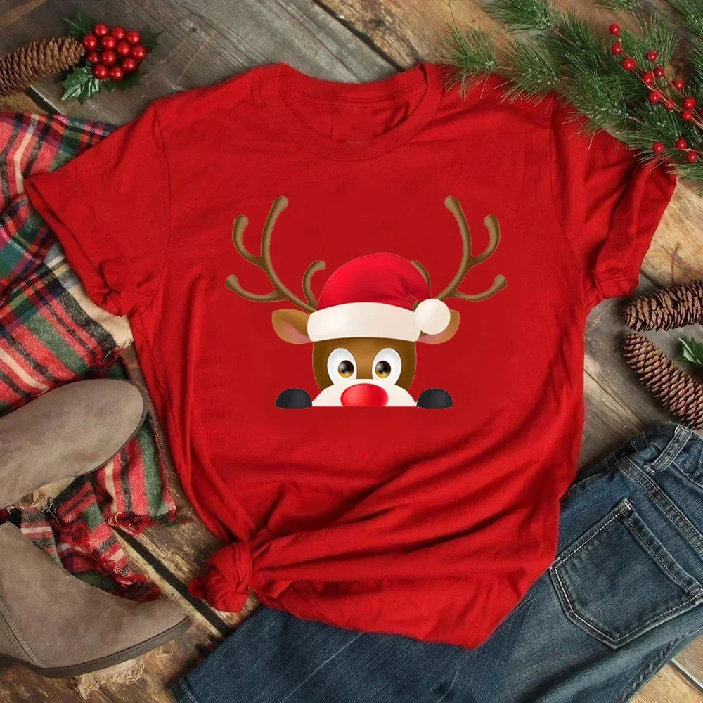 إِلْكَة عيد الميلاد تي شيرت حريمي ريترو 80s مخدر ملابس الشارع الشهير تي شيرت نسائي جامعة ملابس كورية عصرية جمالية قوطية