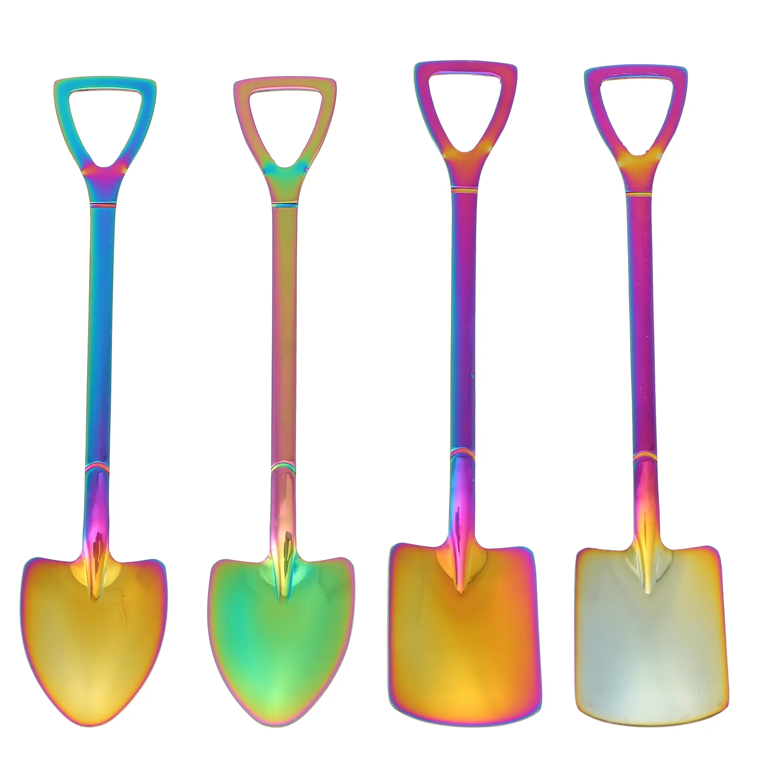 

4 Pcs Baby Spoons Stainless Steel Cake Dessert Colorful Kitchen Supply Mixing Creative Teaspoon