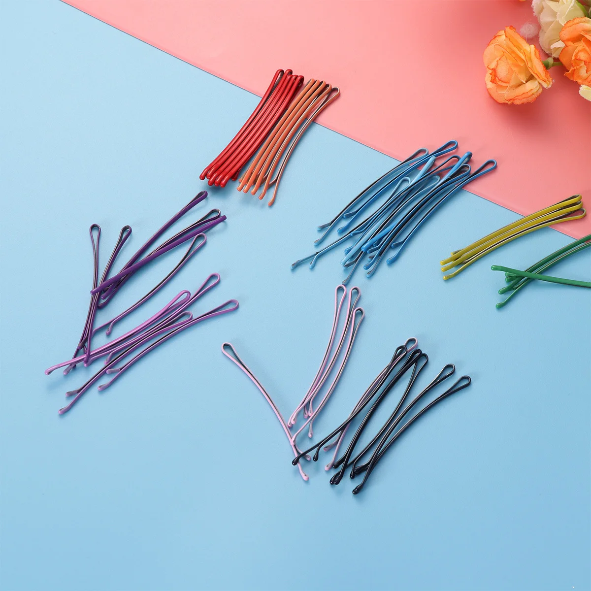 

50Pcs Hair Barrettes Long Pattern Colorful Simple Hair Clips Strong Grip Bobby Pins for Women Girls Wedding Party Daily