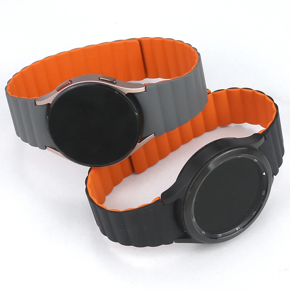 

No Gaps 20mm Strap for Samsung Galaxy Watch7 6 5 4 44mm 40mm Silicone Band Watch4/6 Classic 42/46mm 43/47mm Magnetic Bracelet