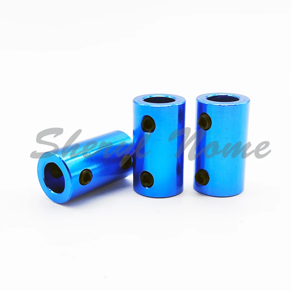 Blue  aluminum alloy Rigid top line coupling, printer model motor threaded coupling D14 L25 hole 3/4/5/6/6/7/8mm