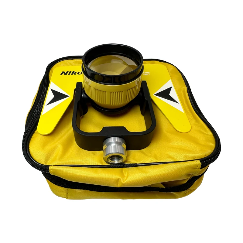 Yellow Single Prism For Nikon Total Station Survey Tool Prism With Soft Bag  Constant -30 /0mm 5/8x11 Female Thread