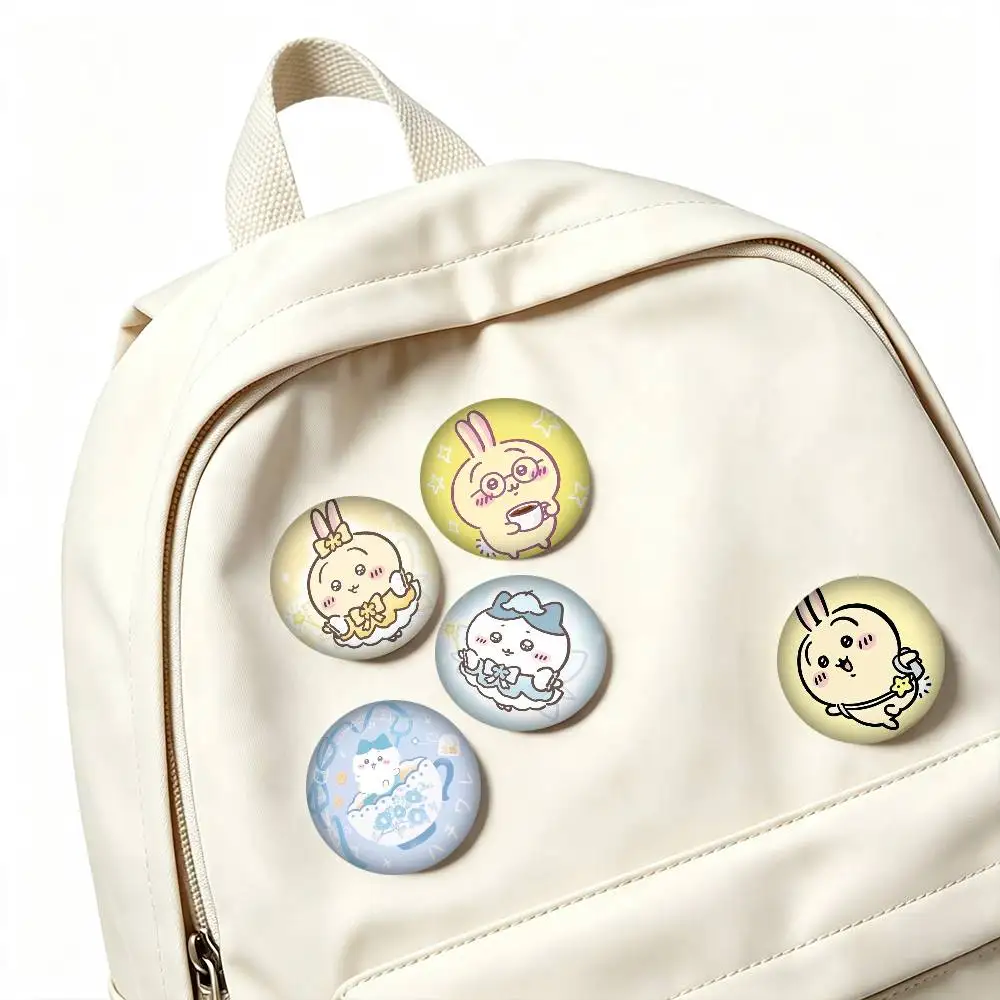C-Cute Usagi Hachiware  25 32 44 58 75mm Badges Personalized Round Brooches Pins Accessory Gift