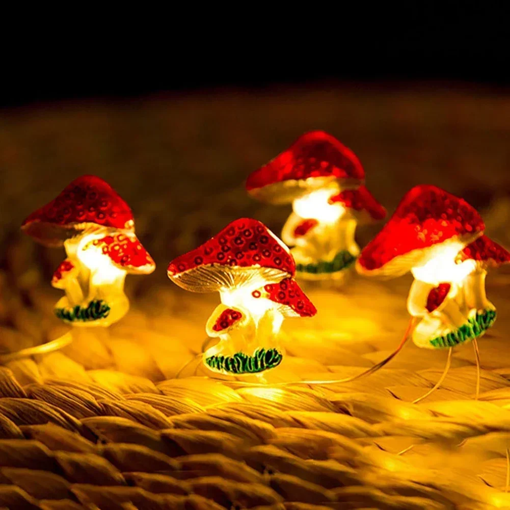 Mushroom String Light 20/30LED USB/Battery Powered Mushroom Fairy Lights for Bedroom Party Christmas Wedding Patio Decoration