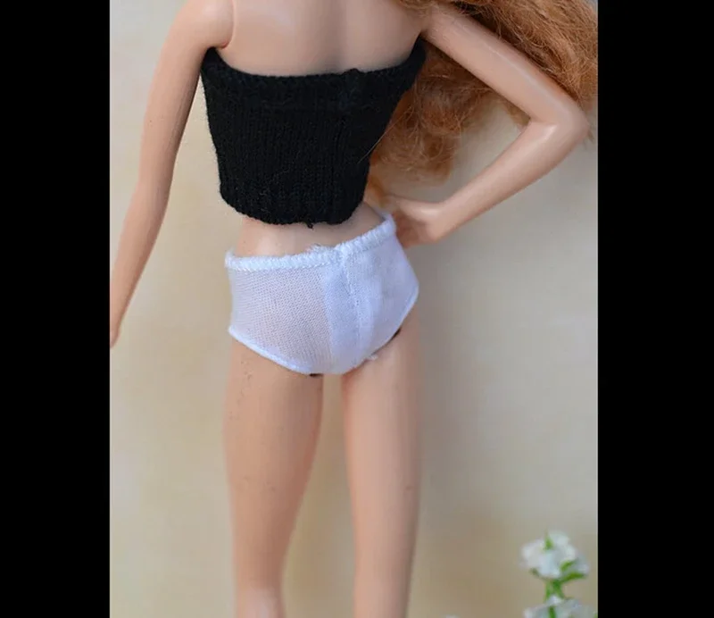 3pcs/lot White Hand Made Orignal Underwear Briefs For Barbie Dolls For 1/6 BJD Dolls For Barbie Doll House Gifts For Girls