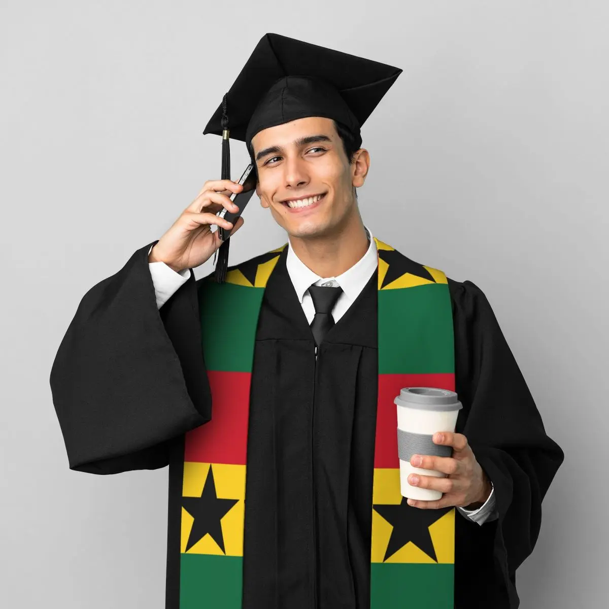 Ghana Flag Unisex Adult Graduation Stole Shawl for Academic Commencements Celebration Uniform image 5