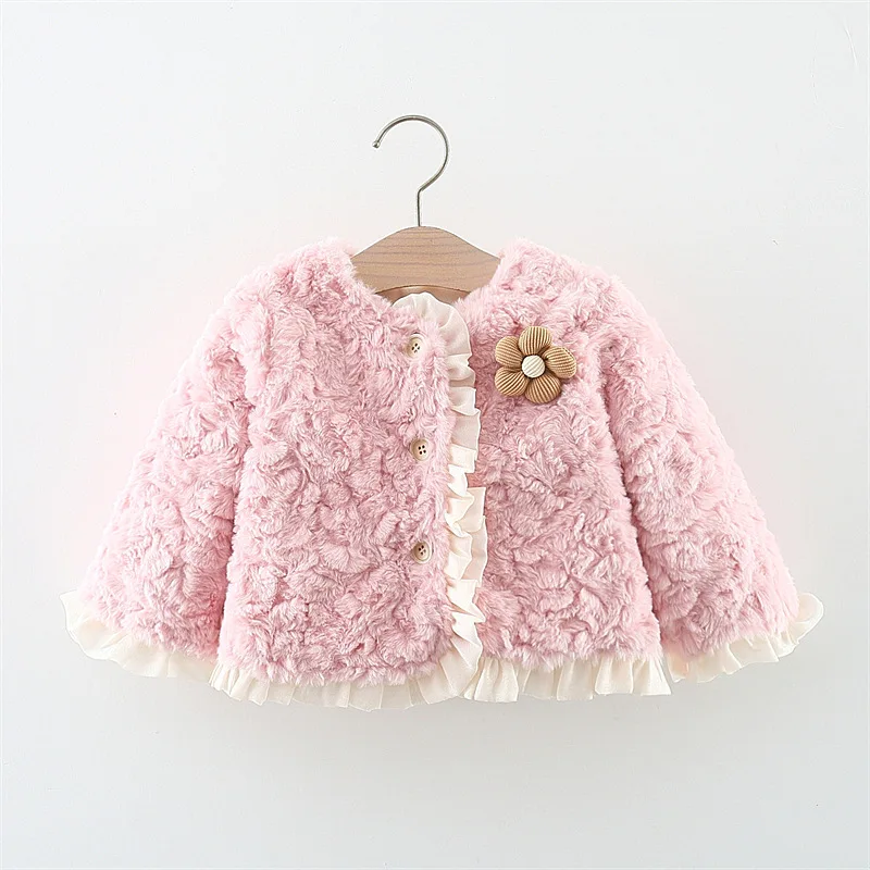 

Girls' cotton coat, thickened 1-year-old cotton coat, girls' baby lamb wool cardigan coat, winter woven lining, children's cloth