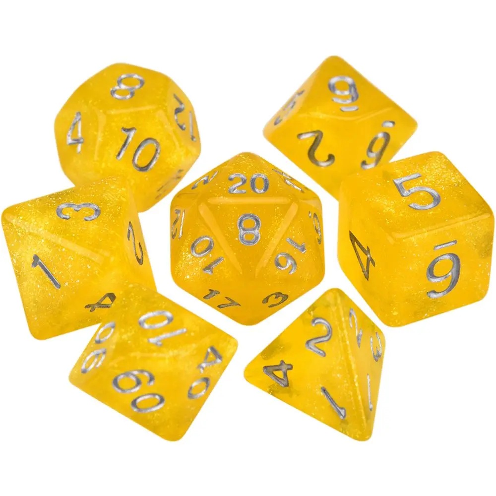7 unids/set Sparkles juegos de mesa brillo juegos de escritorio juguetes juego de dados poliédricos juego de dados estrella brillo juego de dados galaxia dados