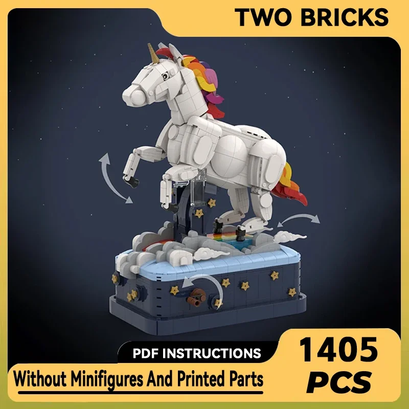 Cartoon Animal Model Moc Building Bricks Unicorn Kinetic Sculpture Technology Modular Blocks Gift Christmas Toy DIY Set Assembly