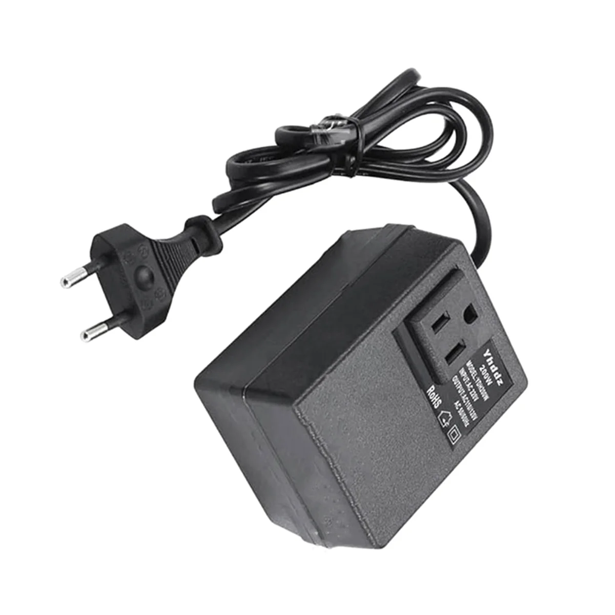A40I 200W Voltage Converter Transformer EU to US - Step-Down Transformer 220V to 110V Single Phase Travel Adapter EU Plug