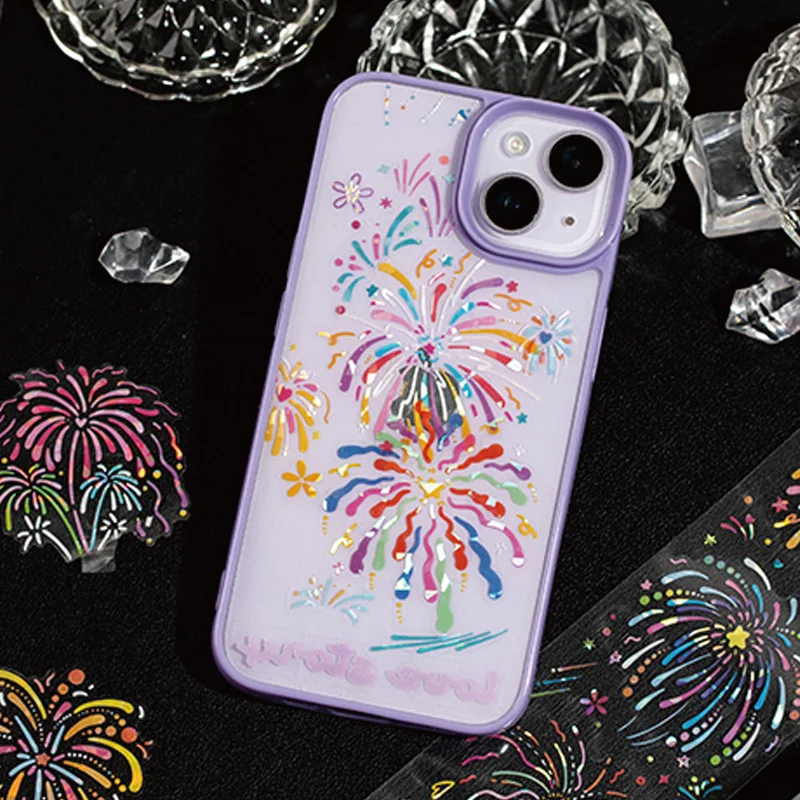 السيد ورقة 4 نمط 1 لفة/حقيبة زهرة النار قذيفة فورية ضوء الحيوانات الأليفة يموت قطع الشريط كتيب DIY بها بنفسك سجل القصاصات كتاب صور التقويم #5