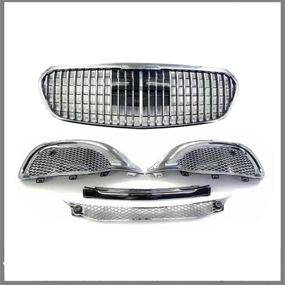 Car Front Bumper Grill light bar for Mercedes-Benz S-Class W223 S400 S450 S500 modified Maybach Radiator Grille Racing Grill