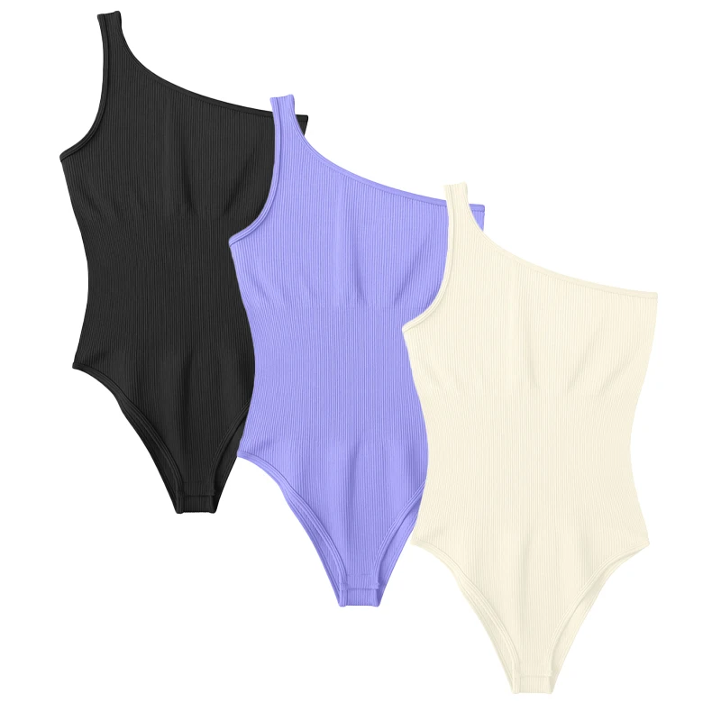 

Новое бесшовное боди, женское корректирующее белье без рукавов на одно плечо, подтягивающее бедра, фитнес-боди