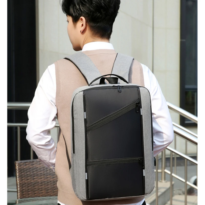 Men\'s Waterproof Backpack Casual Business Men Computer Backpack 15.6 Inch Laptop Bag Back Light Anti theft Travel Backpack Male