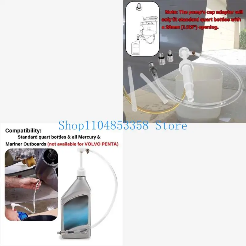 

652F Lower Unit Gear Oil Universal for Standard Quart Bottles with 3/8in 8mm 10mm Adapters for Mariner Outboards Motors