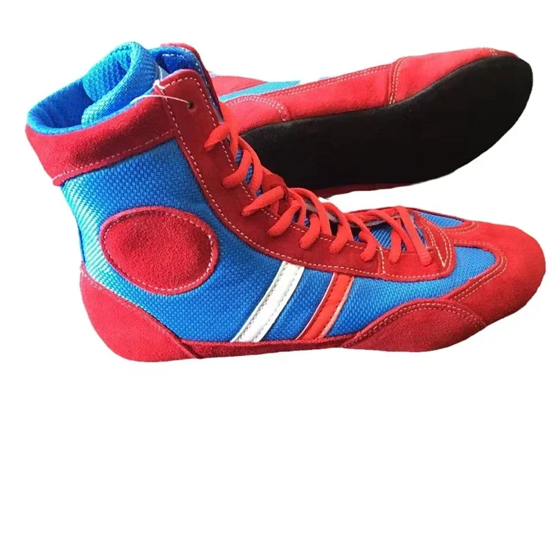 Sambo Wrestling Shoes Professional Fighting Leather Sneakers Training Soft Bottom  Size 37-44