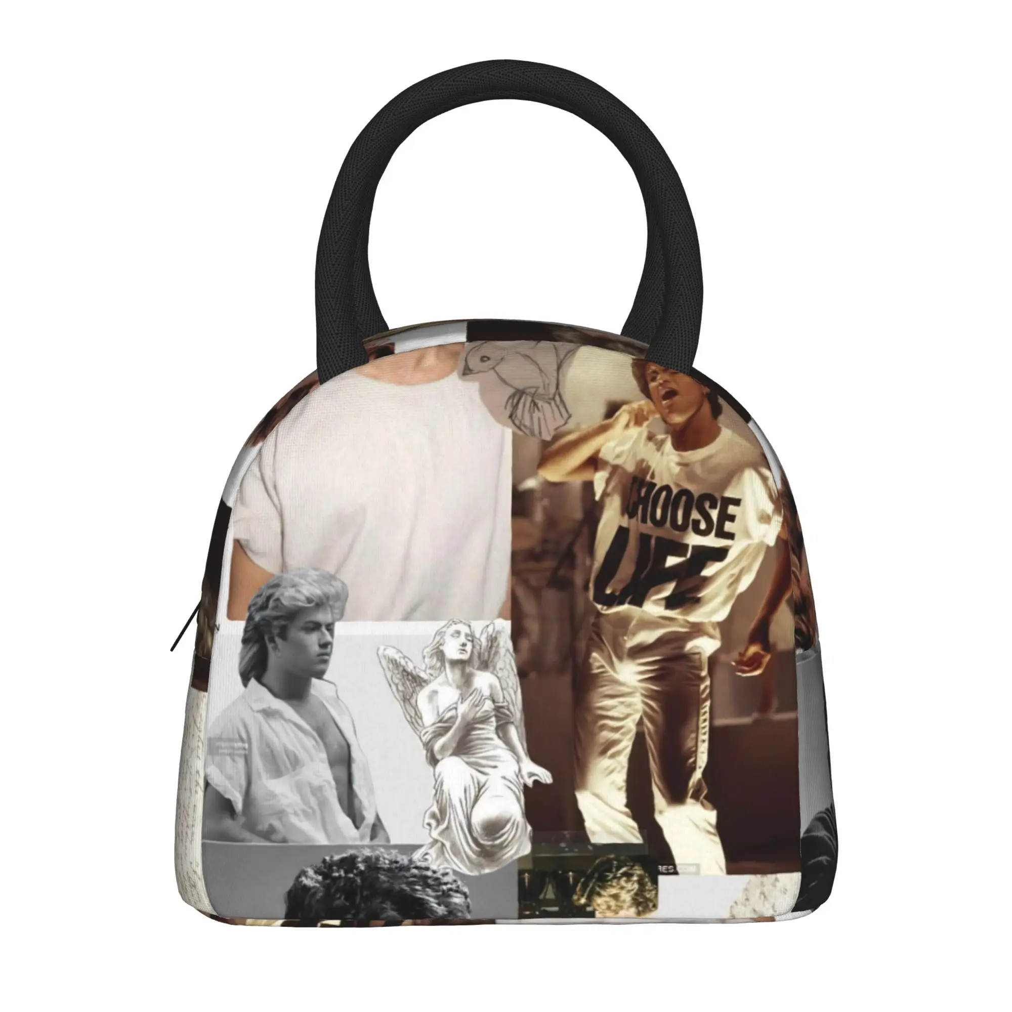 George Michael Cool Singer Insulated Lunch Bag for Men Women  Food Container Bags Portable Thermal Cooler Lunch Box For Travel
