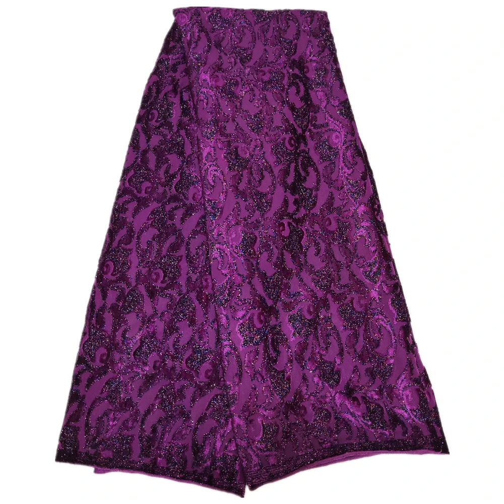 

Шелковый тюль, жаккардовая бархатная ткань, фиолетовая выщипанная блестящая шелковая эластичная женская вечерняя одежда, материал