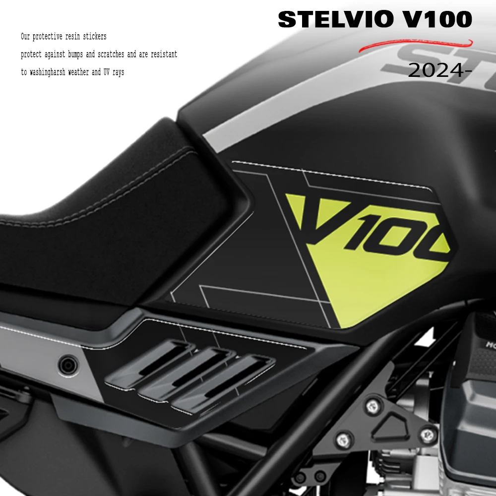 Radiator Spoiler Protection for Moto Guzzi Stelvio V100 2024 2025 2026 3D Resin Sticker Tank Pad Decal Kit
