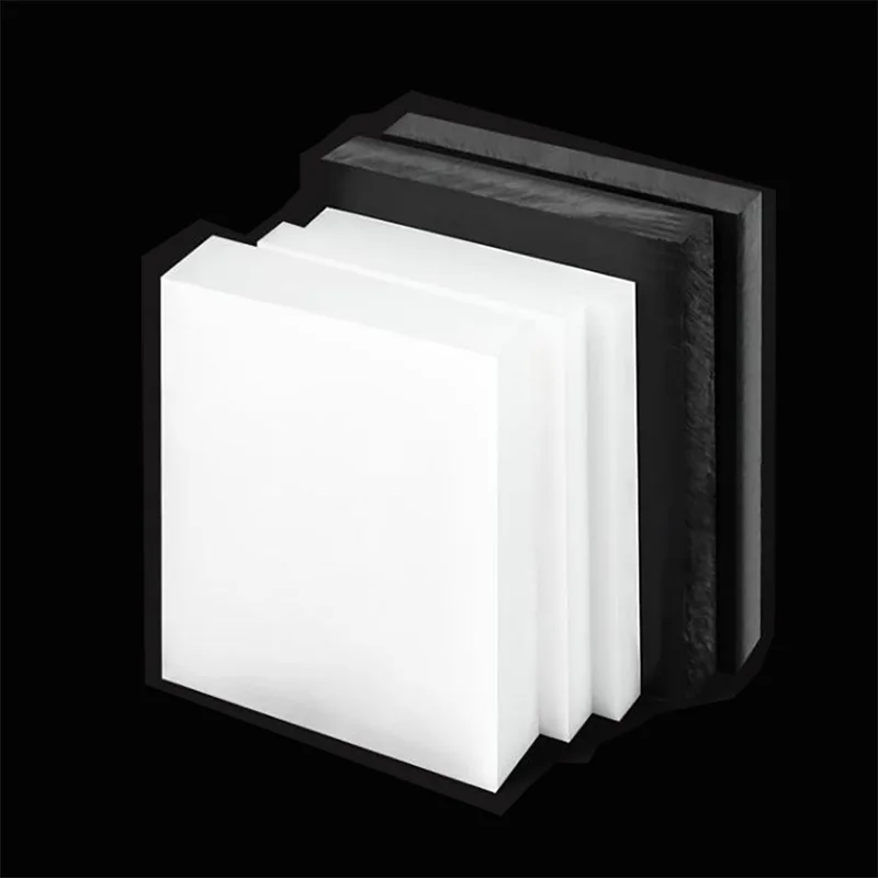 Folha Pom Placa Delrin Cnc Engenharia Materiais Plásticos Preto e Branco