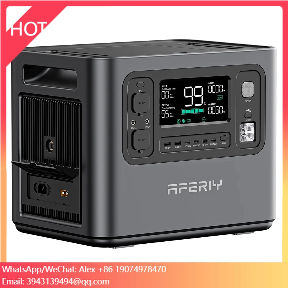 

Портативная электростанция Lifepo4 с несколькими аккумуляторными блоками, 2048 Вт·ч, генератор энергии Sunpower, портативный генератор