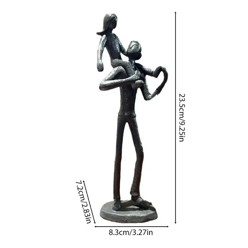 Father And Daughter Figurine Dad Daughter Iron Figurine Celebrating Loving Bond Between Fathers And Daughter For Thanksgiving