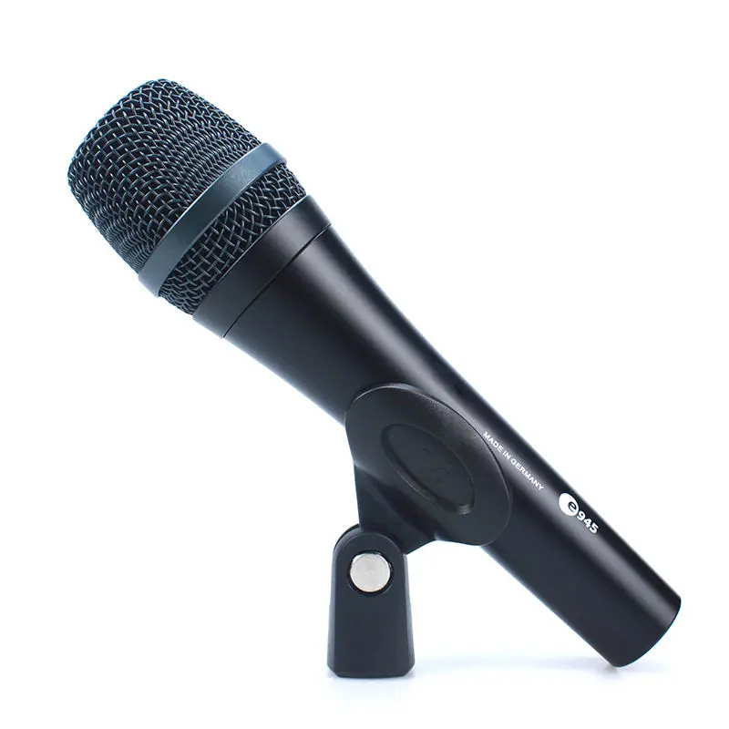 Microfone Dinâmico Cardioide Profissional E945 com Fio - Preto, Cancelamento de Ruído, Sensibilidade de 60DB para Cantar ao Vivo e Transmissão