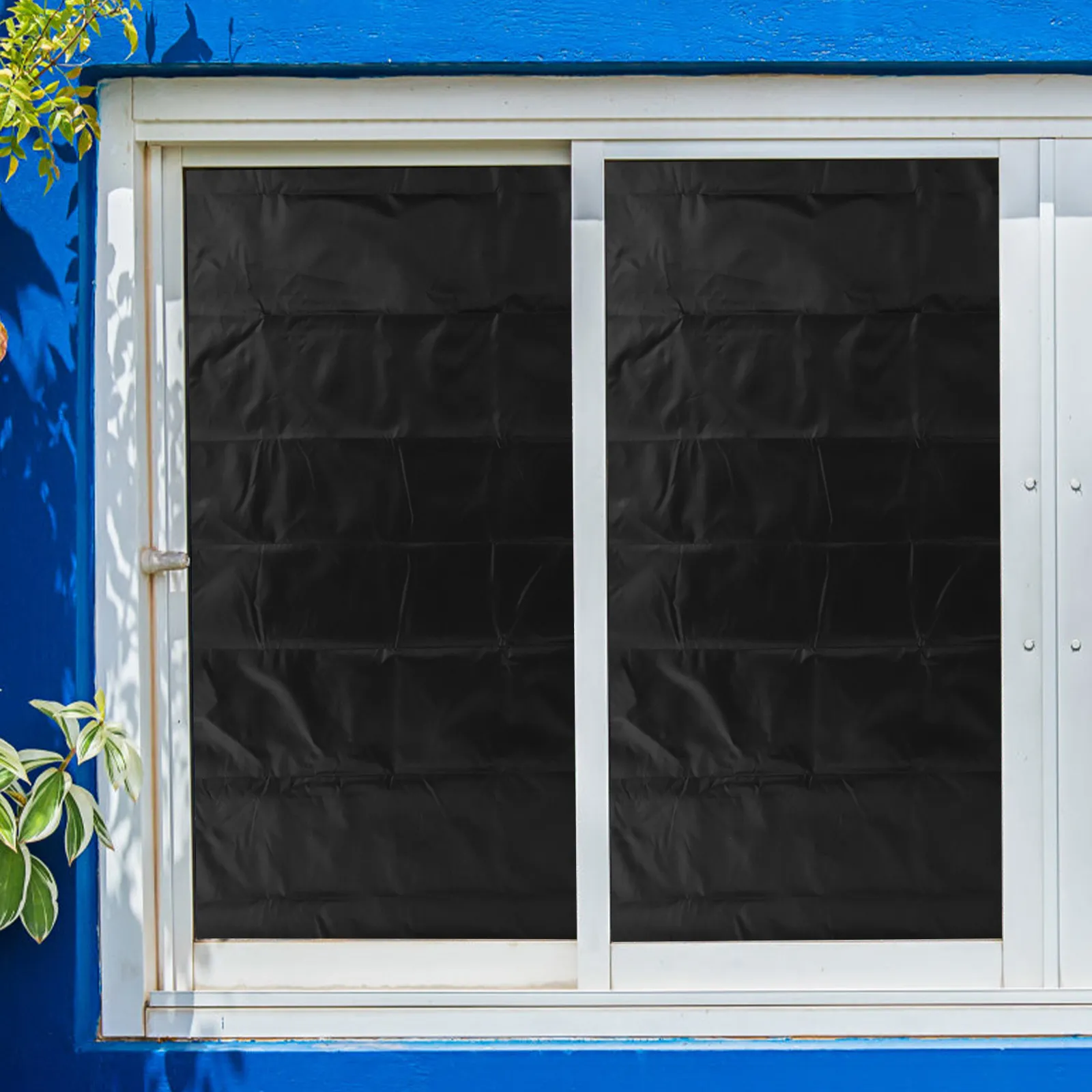 Portable Oxford Fabric Blackout Curtains Self Adhesive No Drill Cuttable Bedroom Window Coverings Temporary Blinds