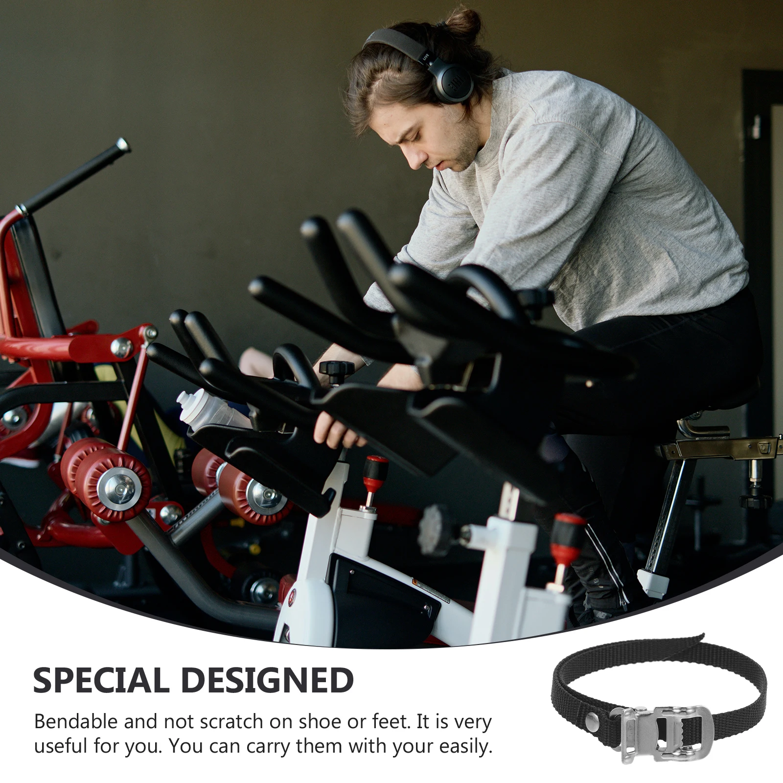 

4Pcs Adjustable Cycling Pedal Straps Anti-Slip Bike Fixing Straps for Exercise Training Replacement Footrest Accessories