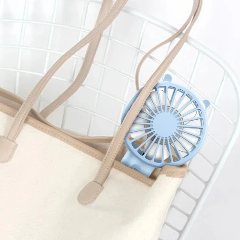 Handheld Small Fan Portable Mini Fan Three-windshield Adjustable Noise Low Wind USB Charging Dormitory Office Outdoor Use