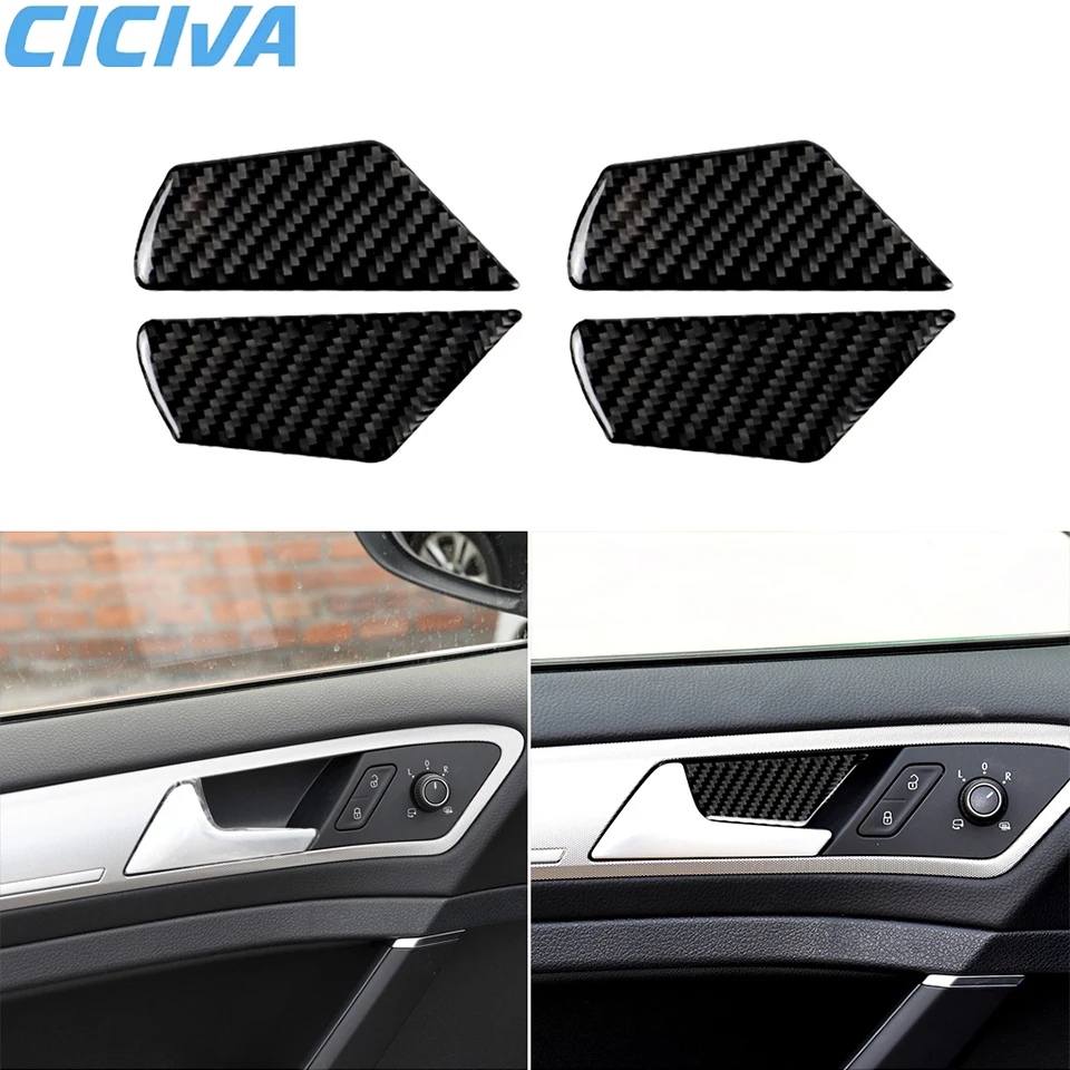 

Soft Real Carbon Fiber Sticker Car door bowl For Volkswagen Golf 7 MK7 2013-2017 Interior Stylig Cover Car Accessories