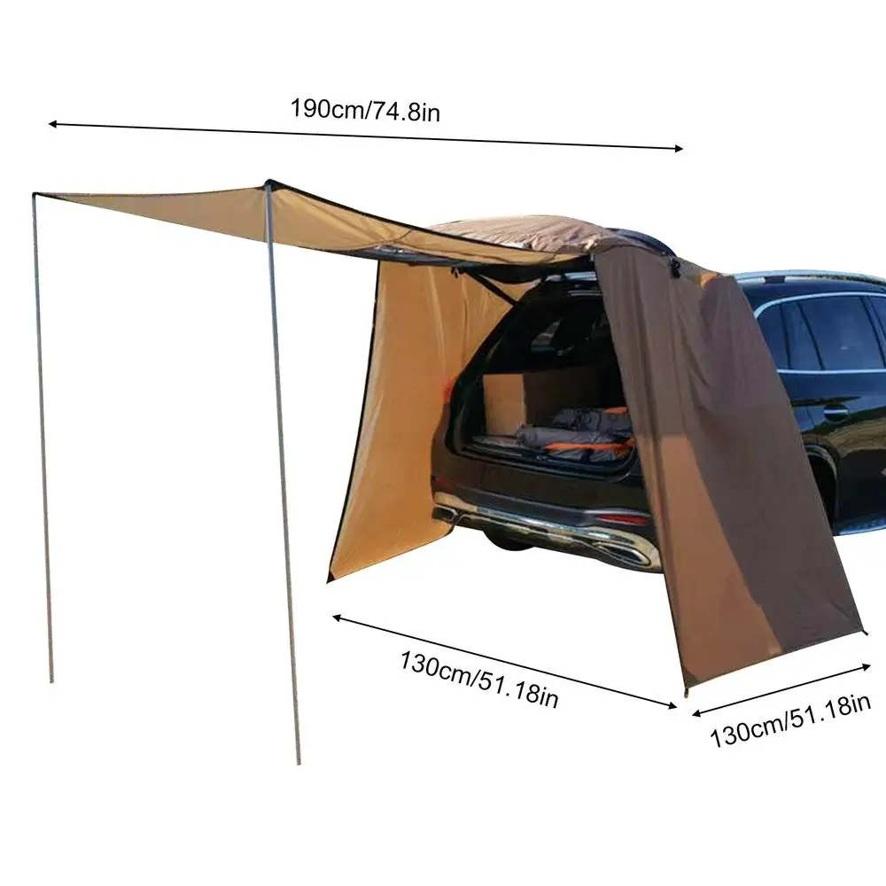 SUV-Kofferraumzelt für Camping, wasserdichtes SUV-Heckklappen-Vordach, tragbares Auto-Hecktürzelt, Außenschutz und Sonnenschutz für Auto-Camping – Detail 13