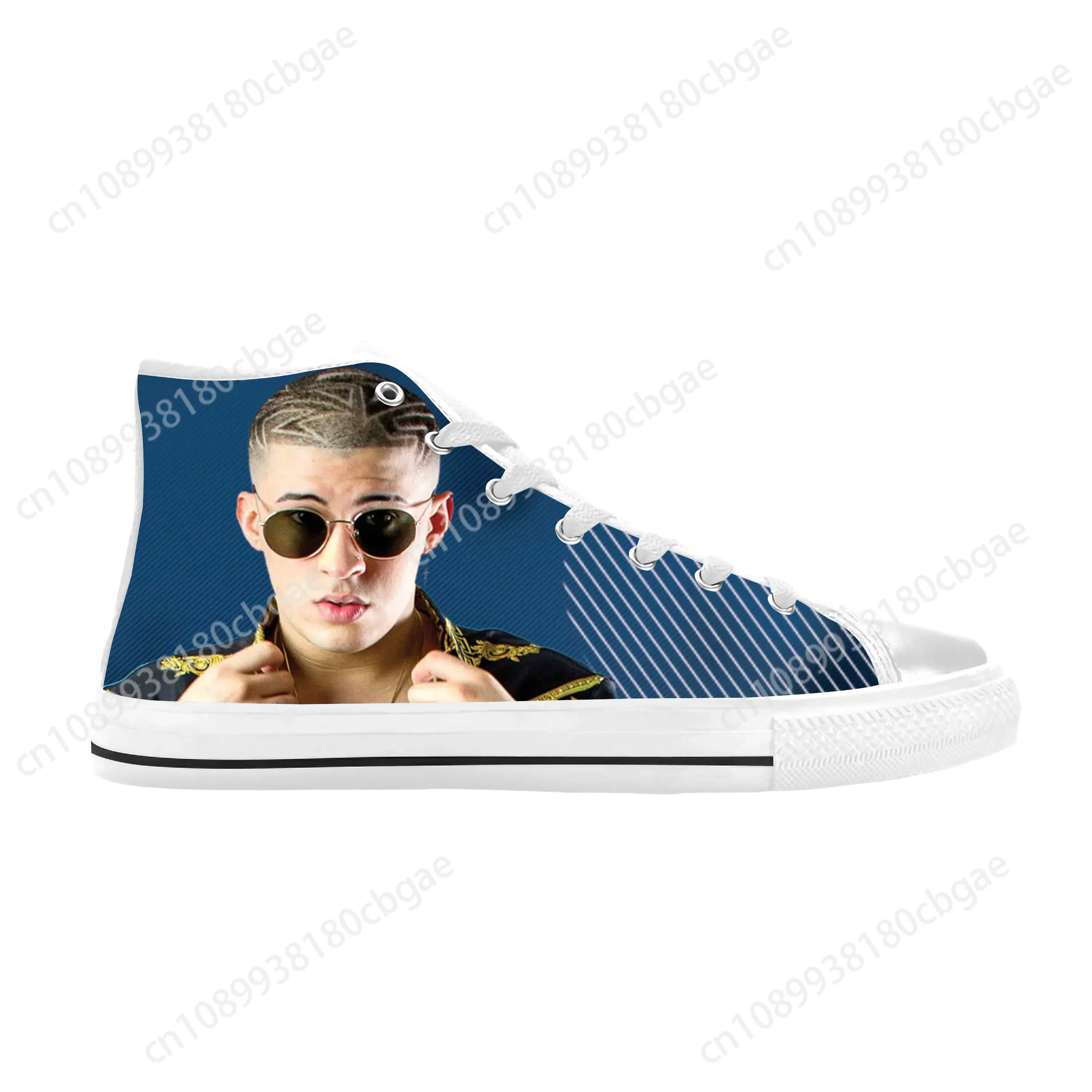 

Bad Bunny Hip Hop Singer Rap Rapper Music Fashion Casual Cloth Shoes High Top Comfortable Breathable 3D Print Men Women Sneakers