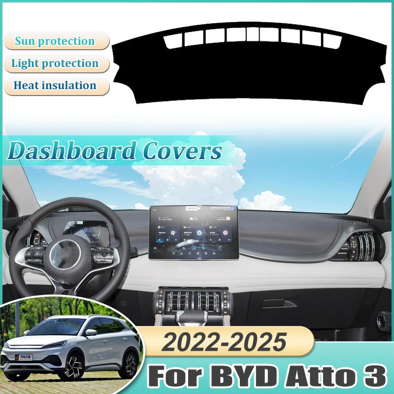 

Dashboard Cover For BYD Atto 3 Accessories 2022~2024 2025 Yuan Plus Mat Carpet Pad Protection Shade Cape Anti-sun Car Sticker