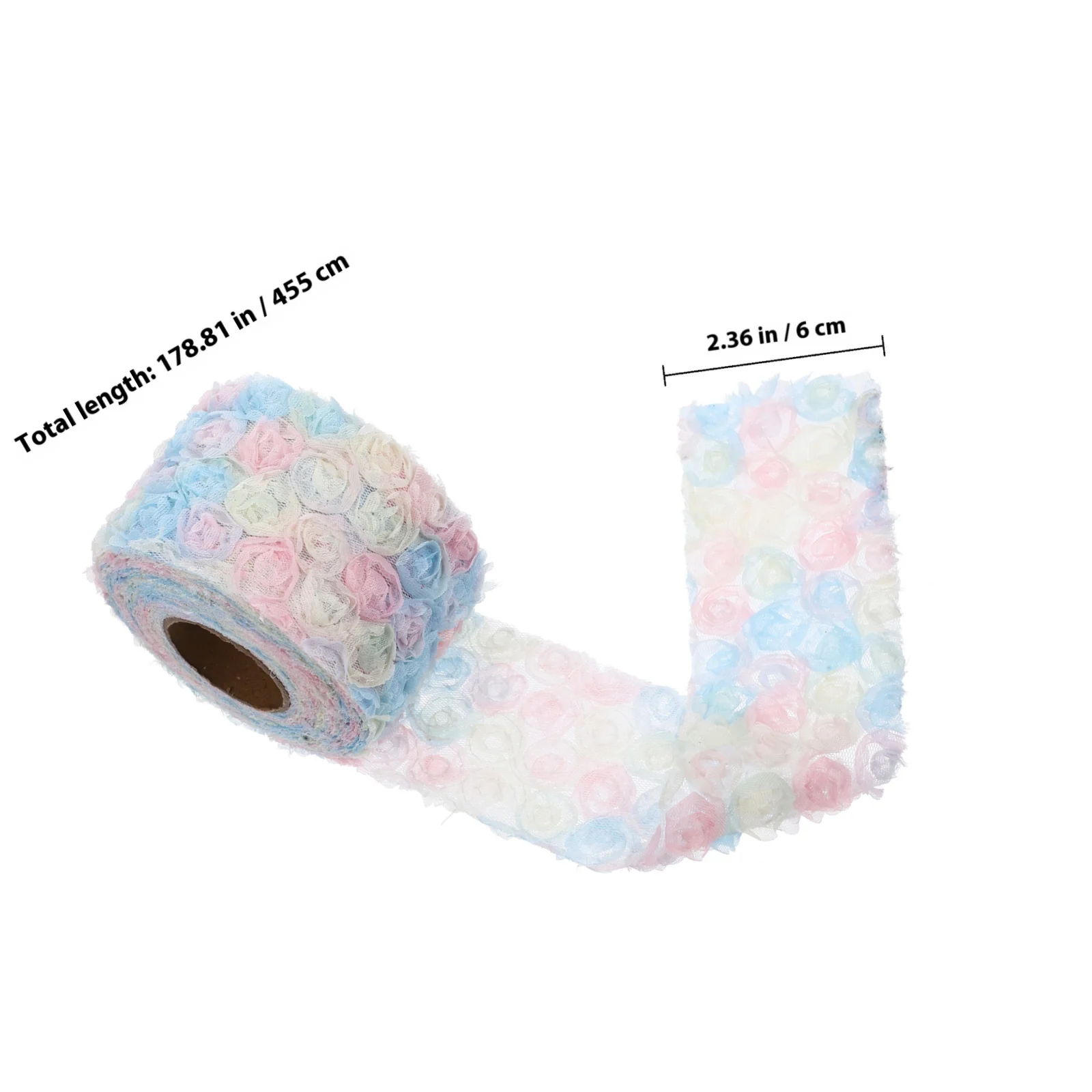 1 لفة ملونة زهرة الورد التطريز صافي النسيج Diy بها بنفسك الحرفية مواد الخياطة لحفل زفاف الديكور التطريز تقليم الخياطة